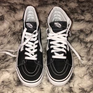 dark grey high top vans